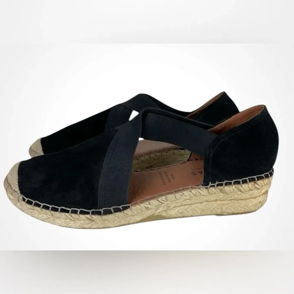 Anthropologie shoes | Fabiolas Black Suede Espadrille Sandals NWOB size 9.5